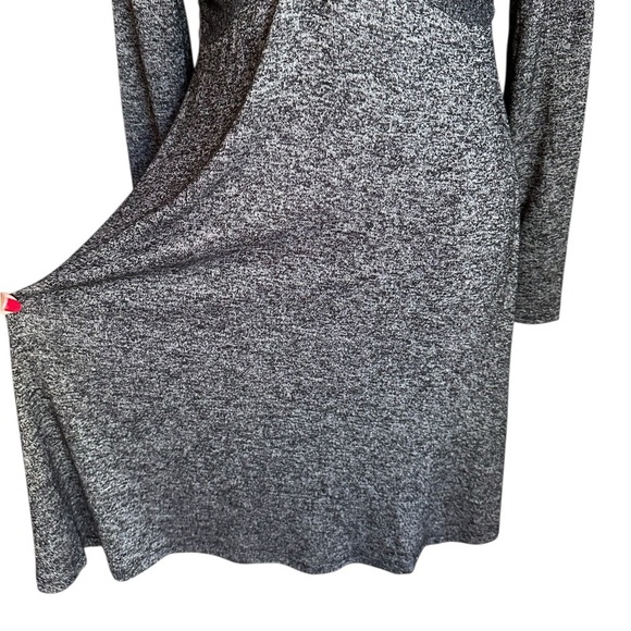 Loft Black Gray Long Sleeve Front Twist Midi Flowy Dress Size S - Picture 4 of 17
